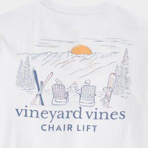 Vineyard Vines Chair Lift LS Pocket T Shirt XXL White Cap NWT Ski Graphic